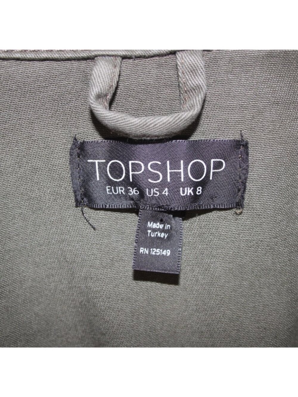 Top Ship Jacket Sz 4 Green Pockets Collared Denim 100% Cotton AS IS Jacket - Picture 7 of 13
